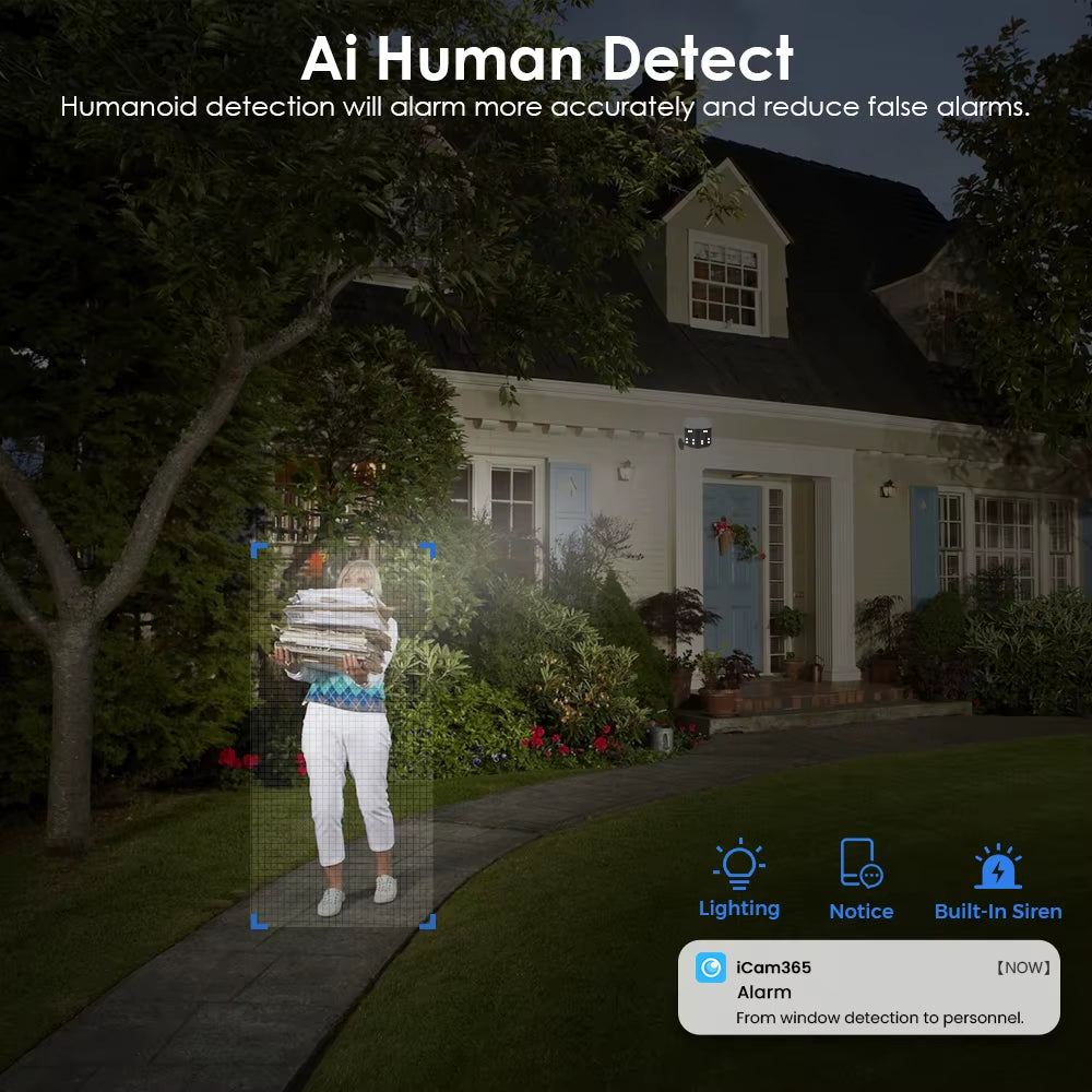 4K 8MP Wifi Camera 180° Wide Angel Outdoor Wifi Surveillance Cameras 4MP IR Color Night Vision CCTV Security Smart Camera