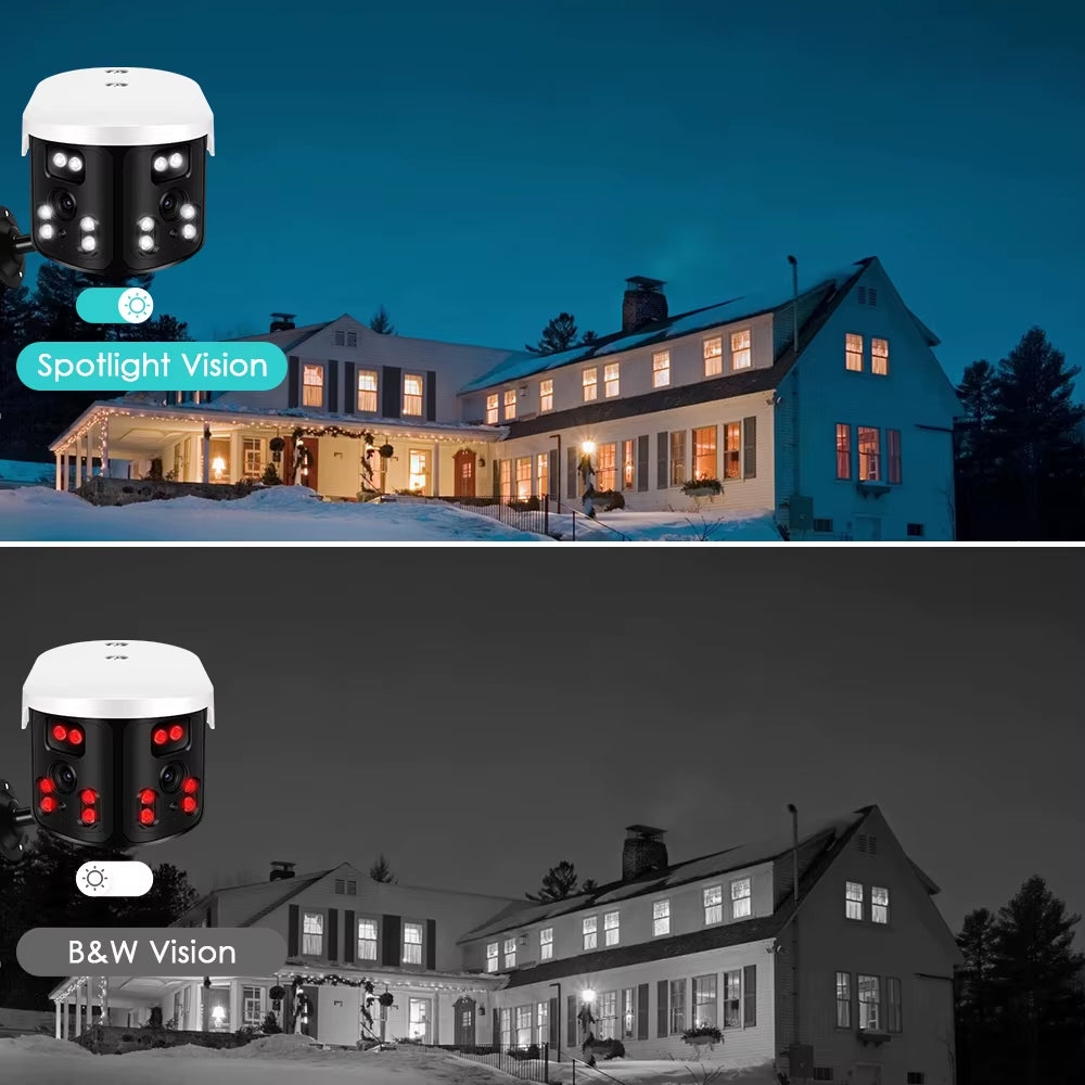 4K 8MP Wifi Camera 180° Wide Angel Outdoor Wifi Surveillance Cameras 4MP IR Color Night Vision CCTV Security Smart Camera